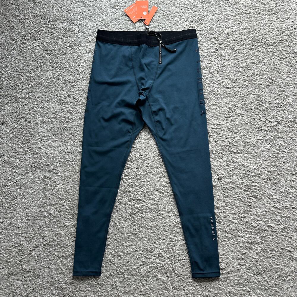 Men's YoungLA 223 Blitz Compression Leggings, NWT, L, Teal